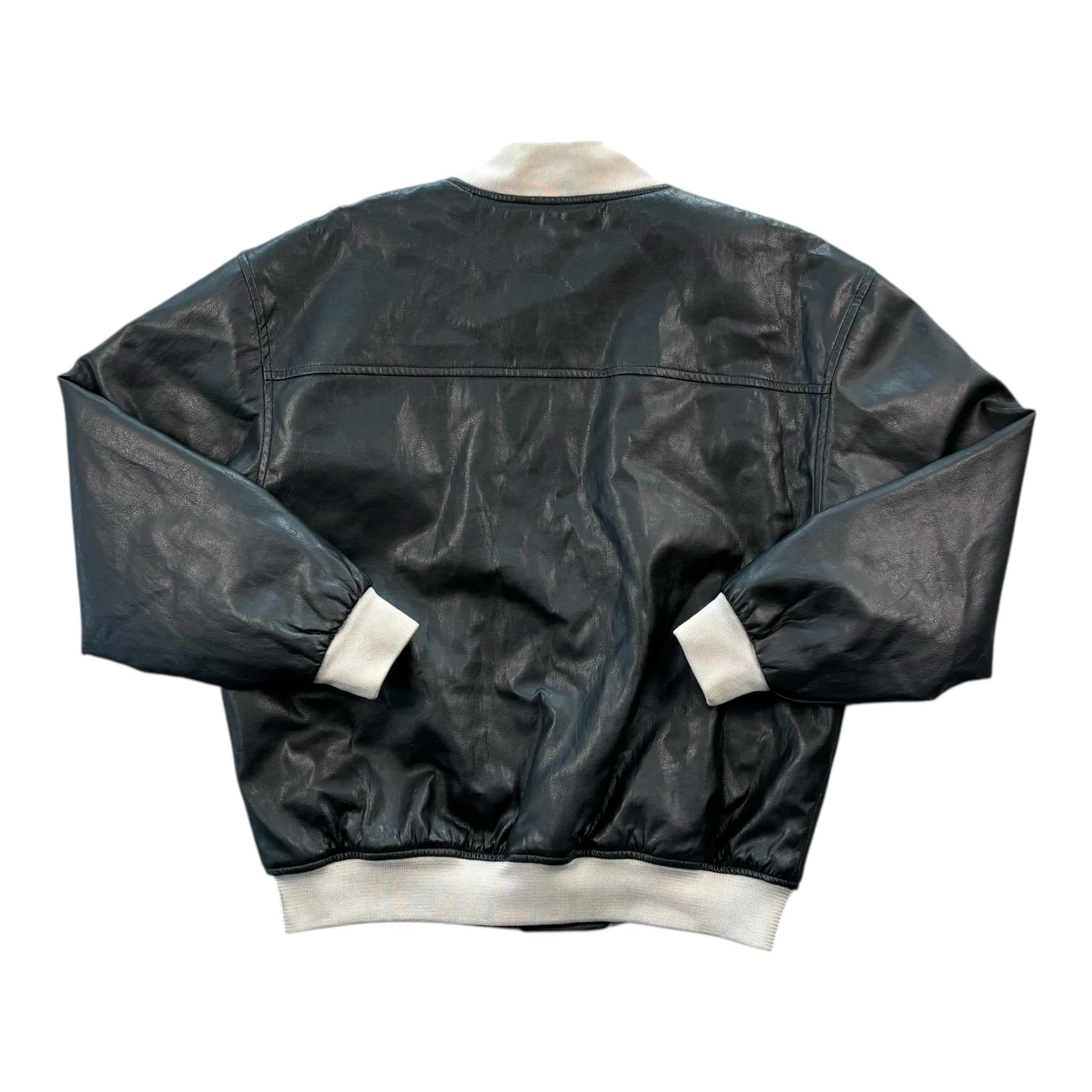 Leather bomber jacket